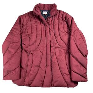 Y2K Patagonia Full Zip Goose Down Puffer Jacket Women's Small Maroon 28455